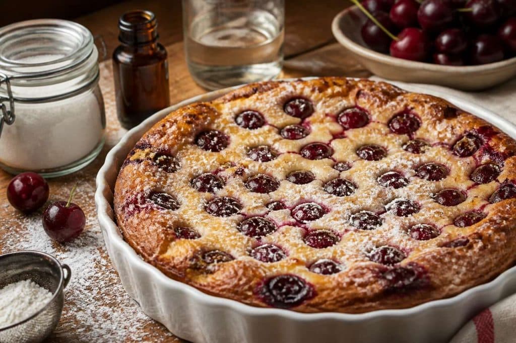 Recette de clafoutis aux cerises moelleux