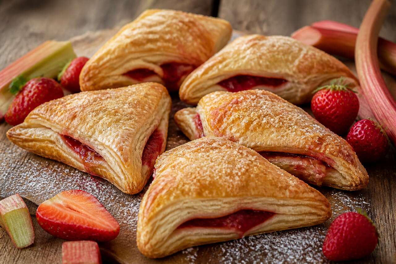 Recette de chaussons à la rhubarbe et aux fraises