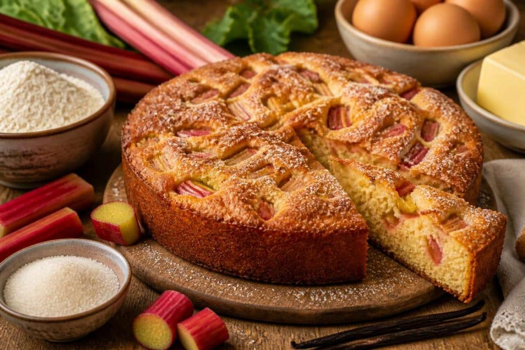Recette du moelleux à la rhubarbe fondant et facile