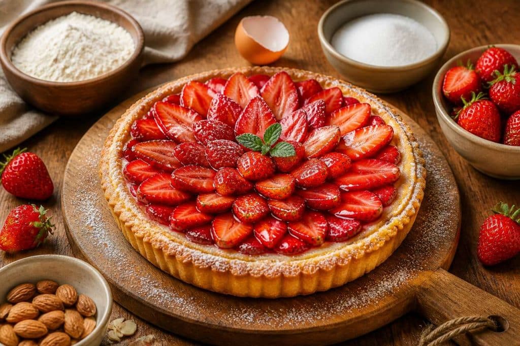 Recette de tarte rustique aux fraises