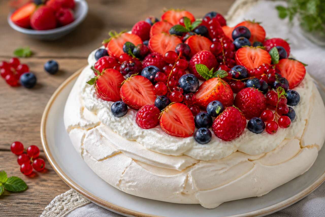 Recette de pavlova aux fruits rouges