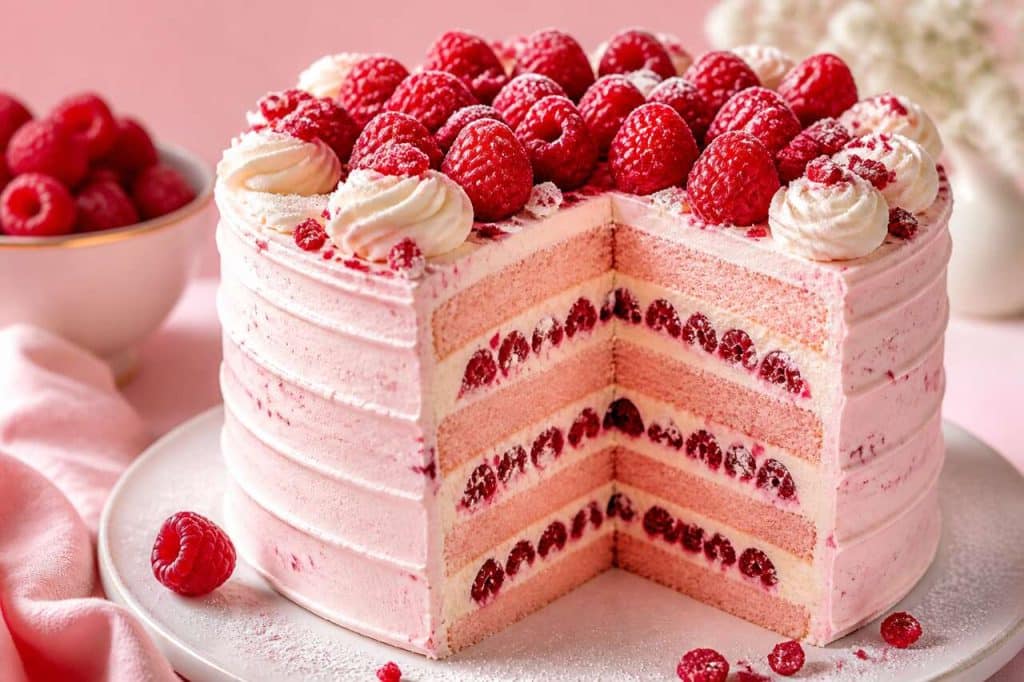 Recette du layer cake aux framboises