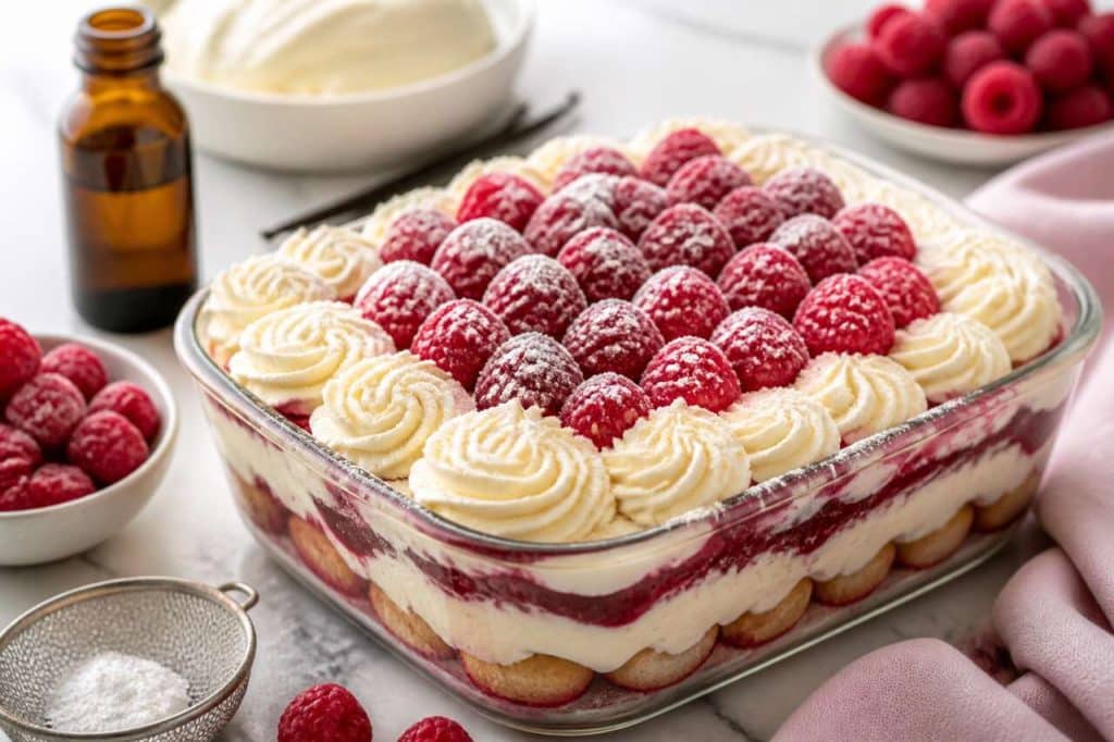 Recette du tiramisu aux framboises