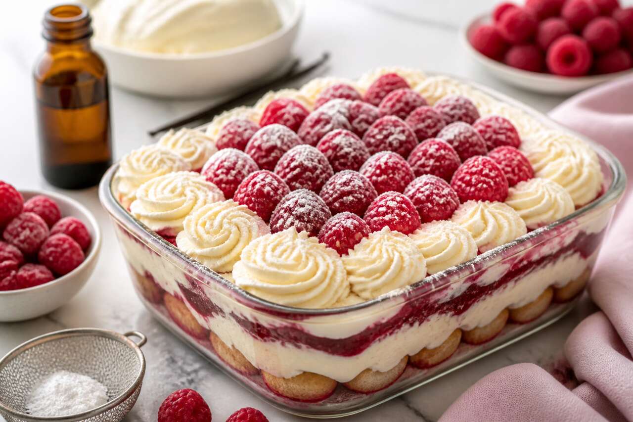 Recette du tiramisu aux framboises