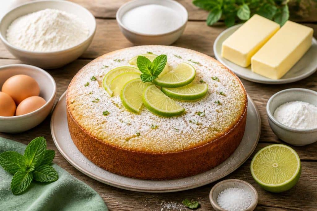 Recette du cake au citron vert et à la menthe