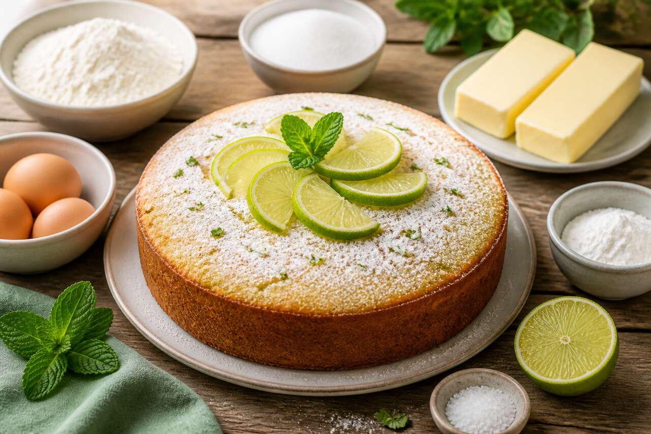 Recette du cake au citron vert et à la menthe