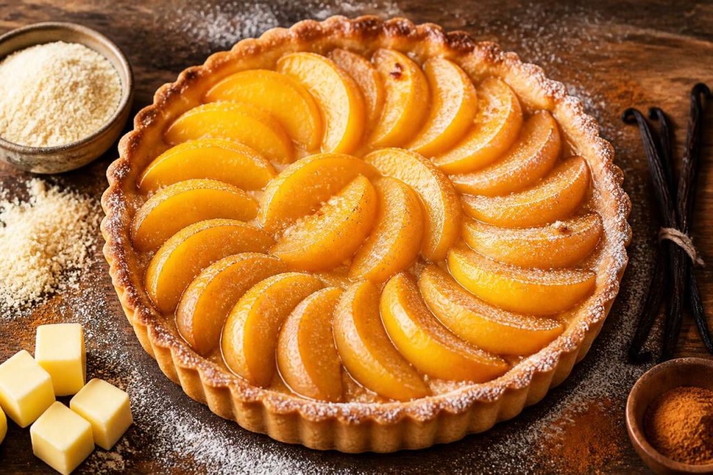 Recette de tarte aux pêches facile et gourmande