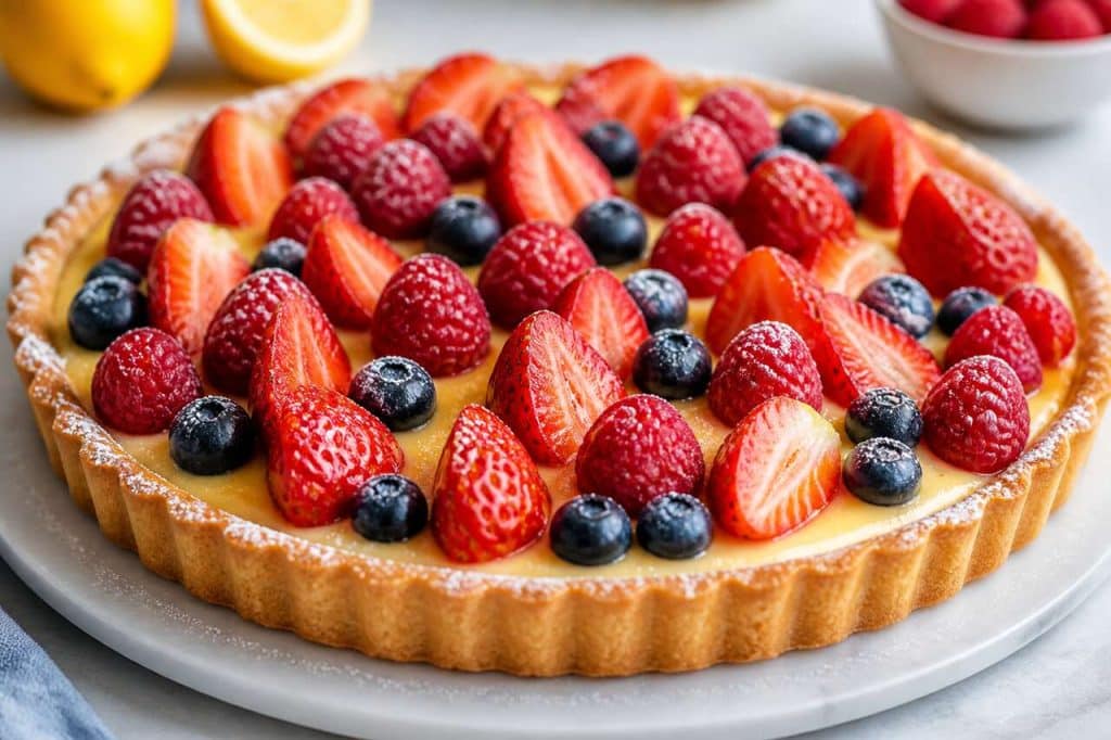 Recette de tarte au citron et fruits rouges