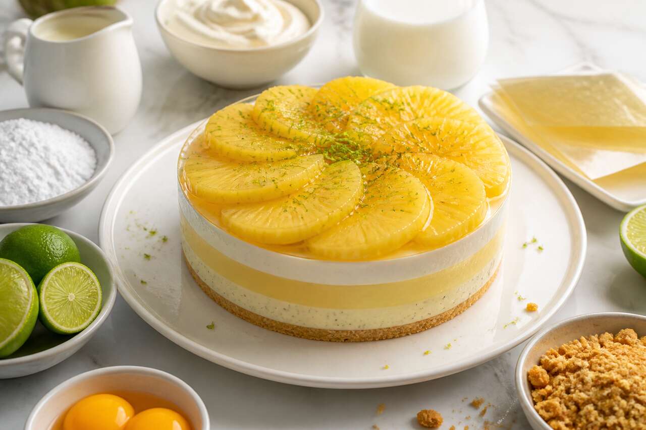 Recette d'entremets exotique ananas, vanille et citron vert