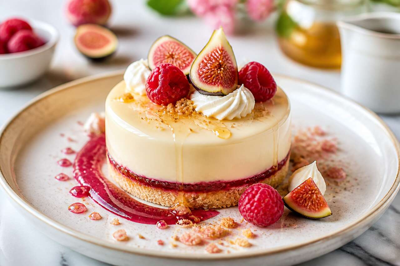 Recette d'entremets aux figues et framboises