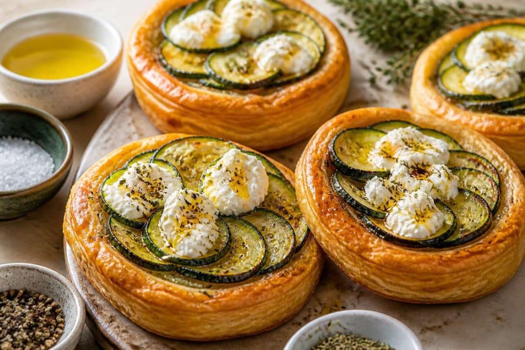 Tartelettes tatin de courgette au chèvre : recette facile et inratable