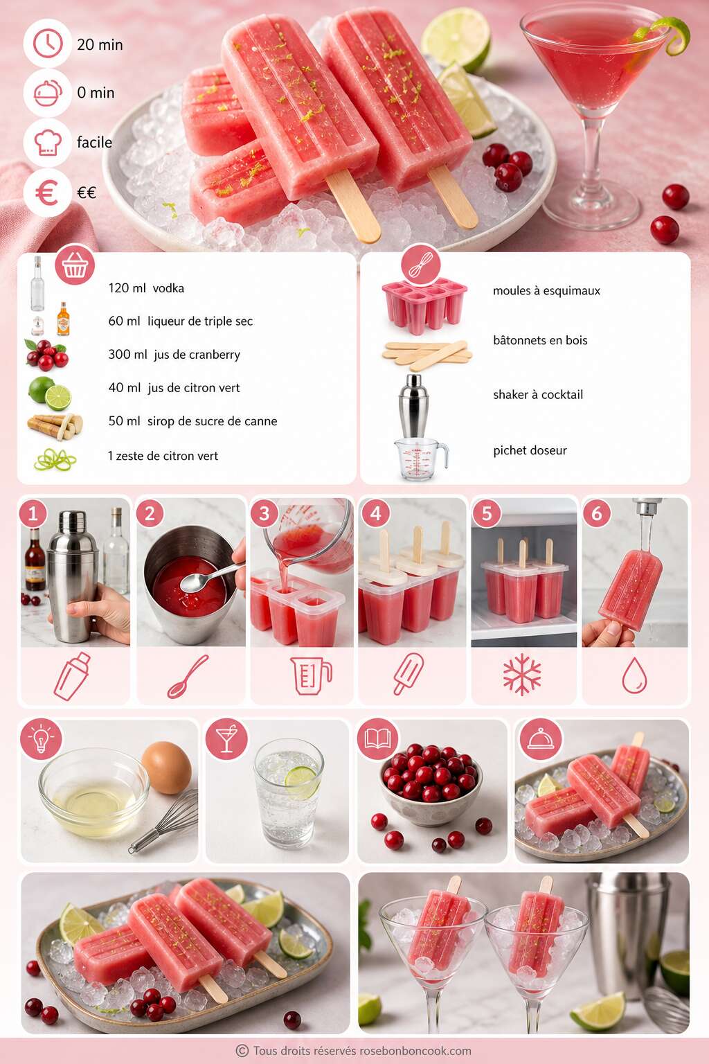 Fiche recette Recette de cosmo glace : des esquimaux rafraîchissants Fiche recette Recette de cosmo glace : des esquimaux rafraîchissants