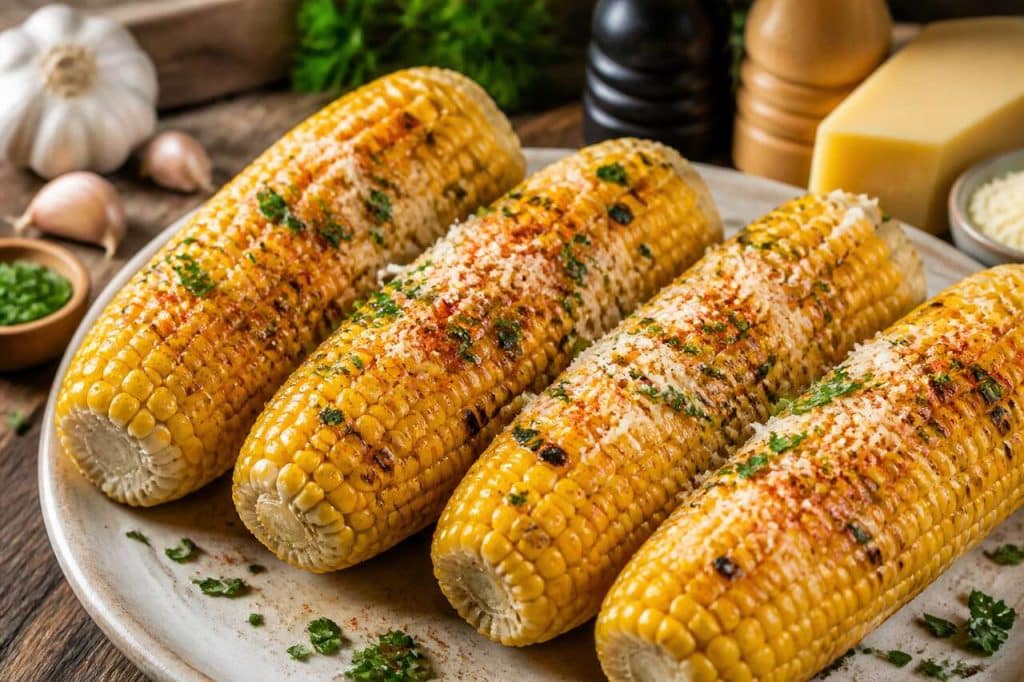 Épis de maïs grillés au four : recette au beurre et herbes