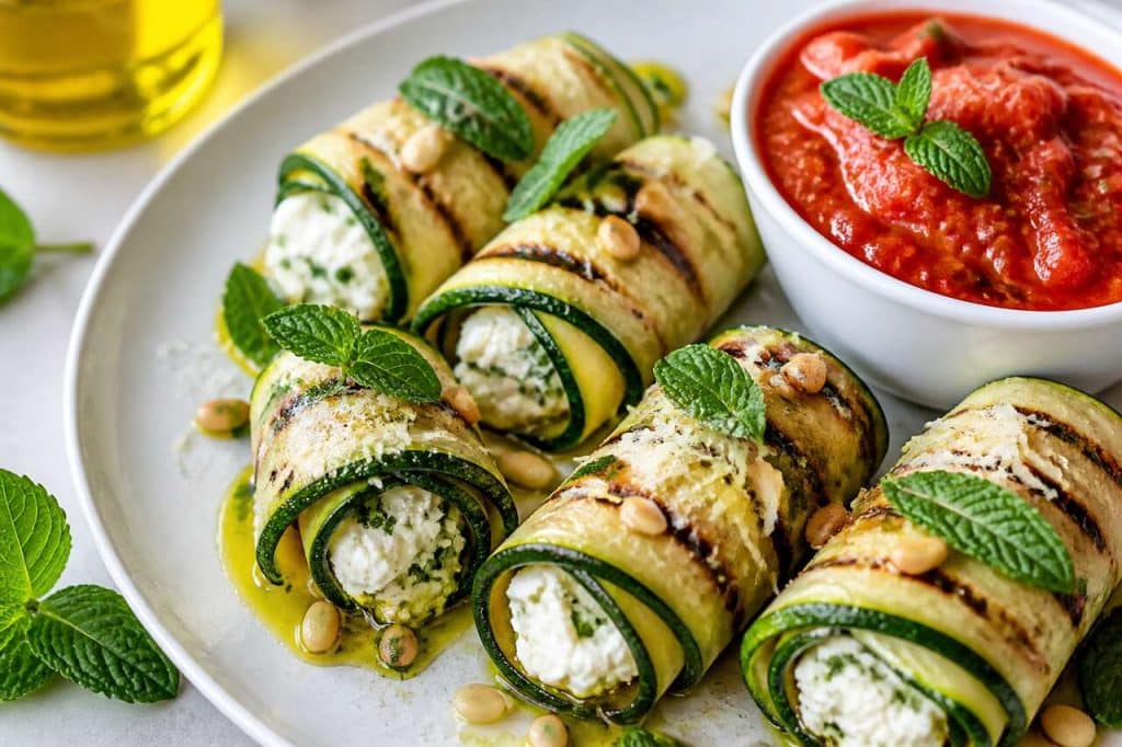 Involtini de courgettes : recette à la ricotta et feta