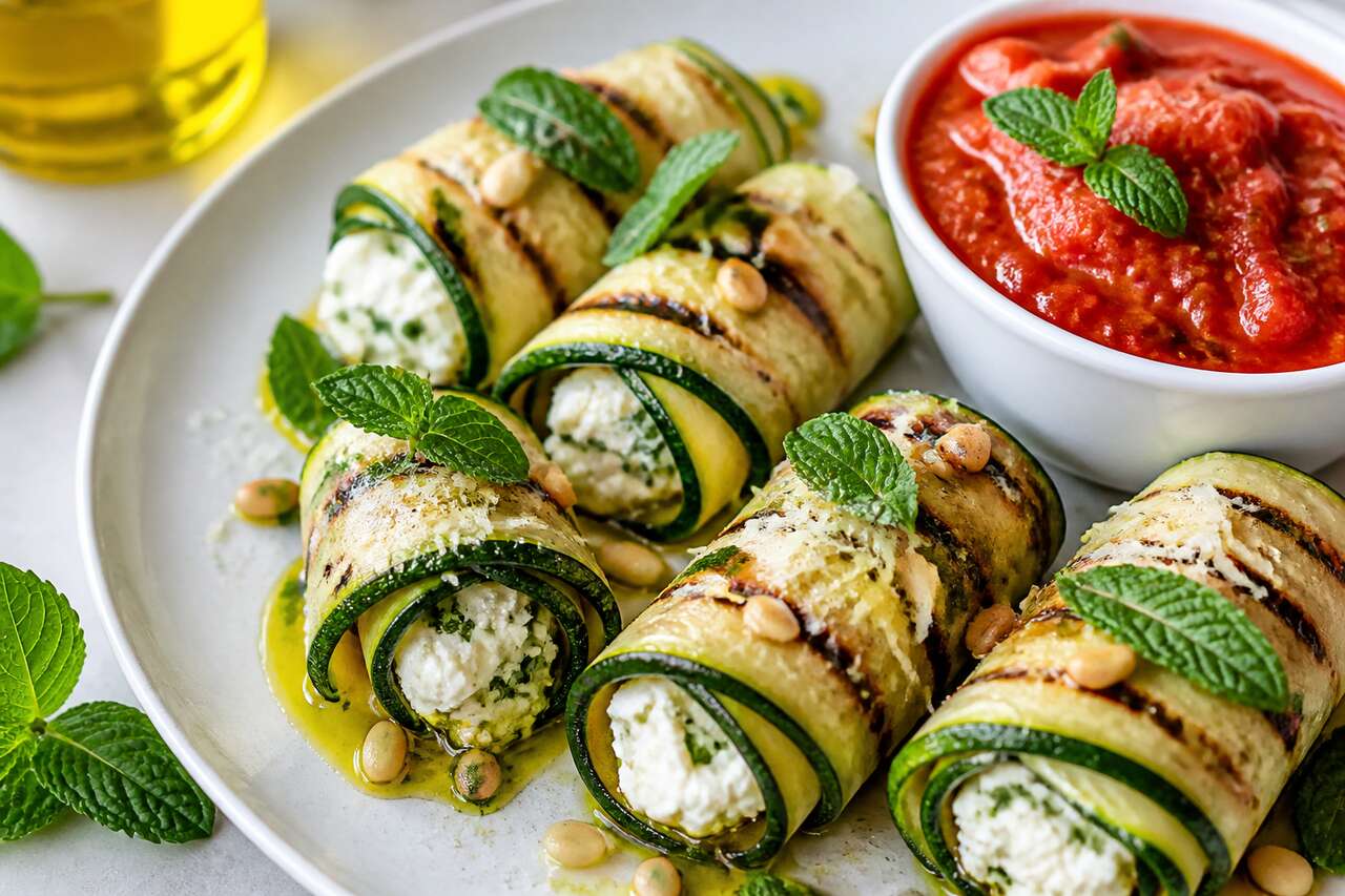 Involtini de courgettes : recette à la ricotta et feta