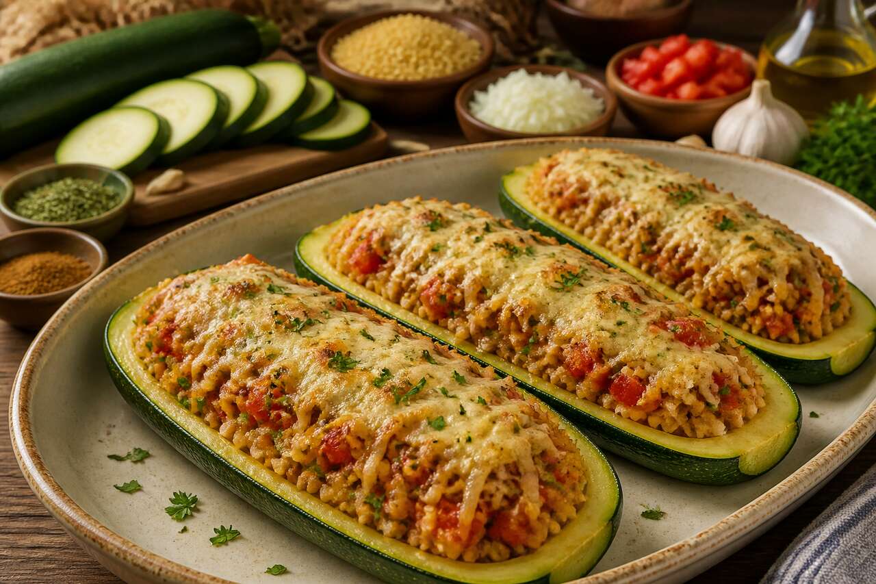 Courgettes farcies au boulgour : recette savoureuse