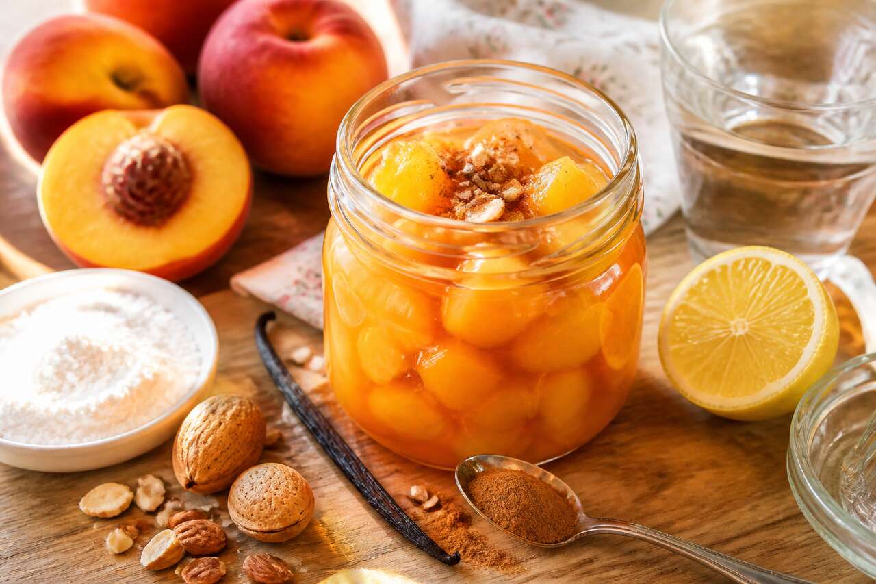 Recette de compote de pêches en bocal maison