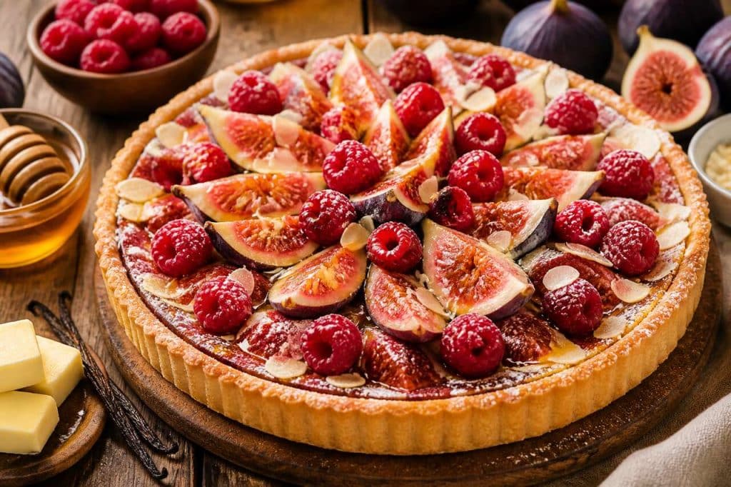 Recette de tarte aux figues et framboises
