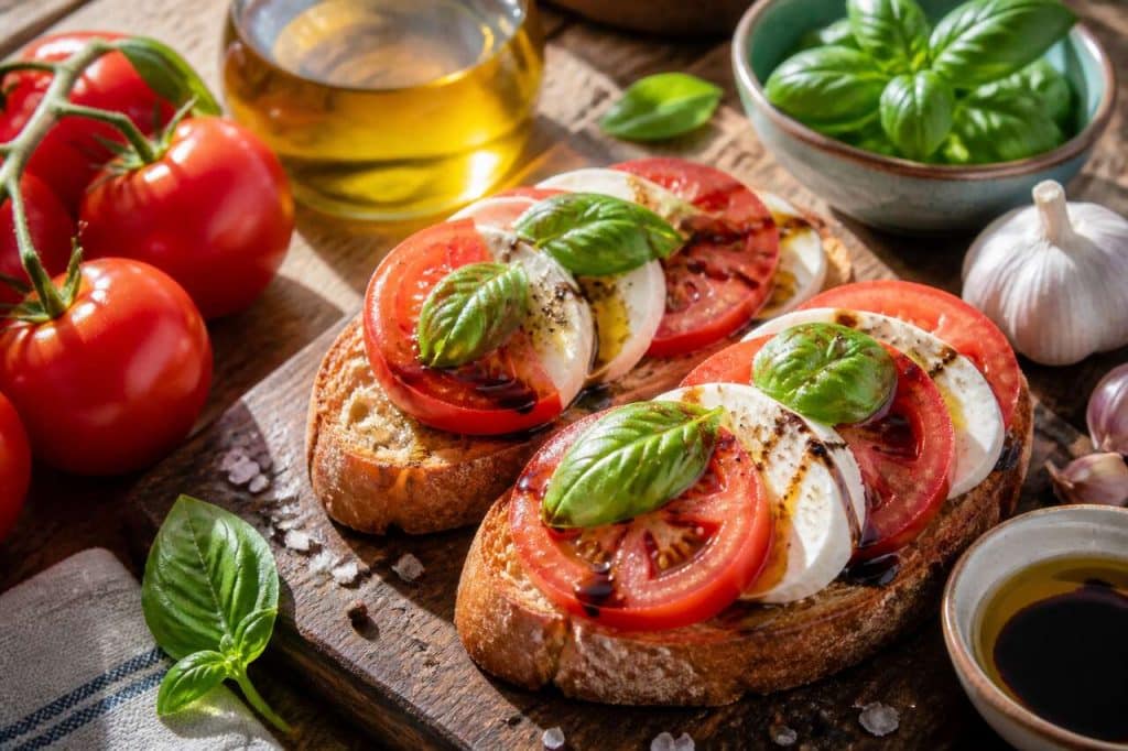 Bruschetta caprese : recette méditerranéenne savoureuse