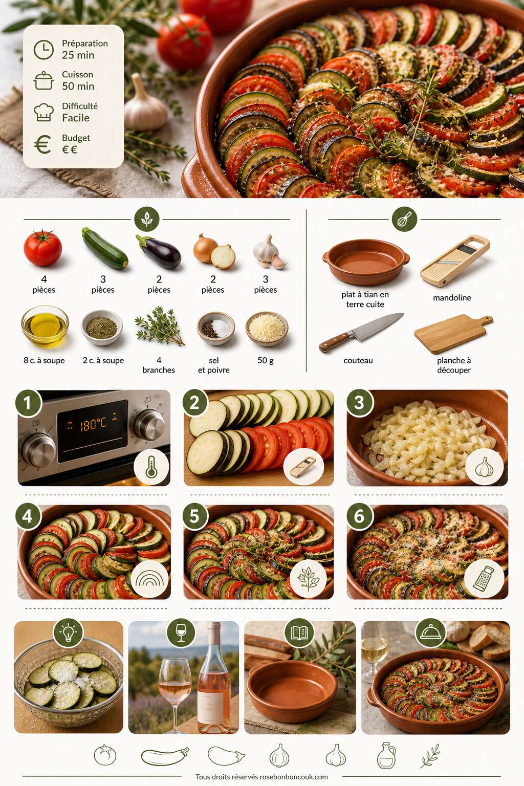 Fiche recette Tian de légumes provençal : recette méditerranéenne savoureuse Fiche recette Tian de légumes provençal : recette méditerranéenne savoureuse