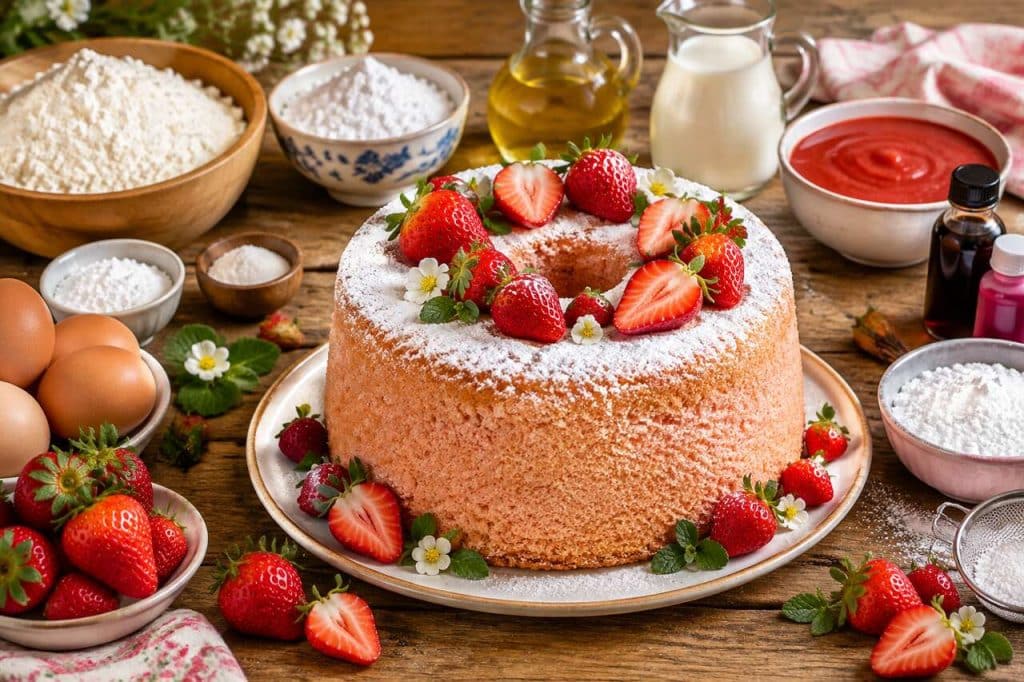 Recette du chiffon cake aux fraises