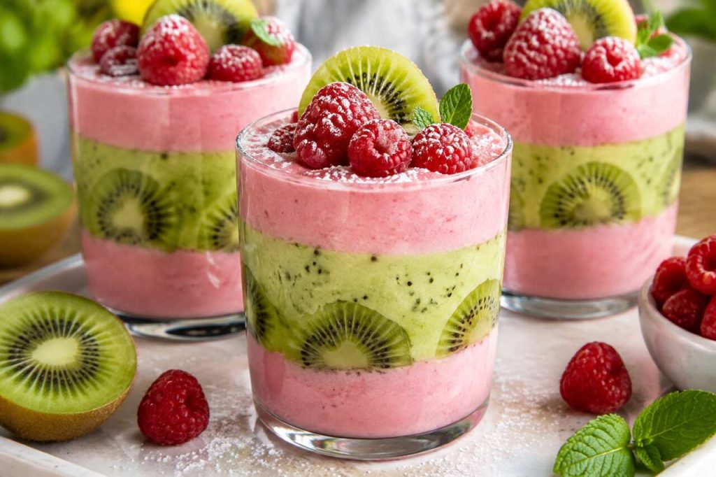 Soufflés glacés kiwi-framboises : recette rafraîchissante et fruitée