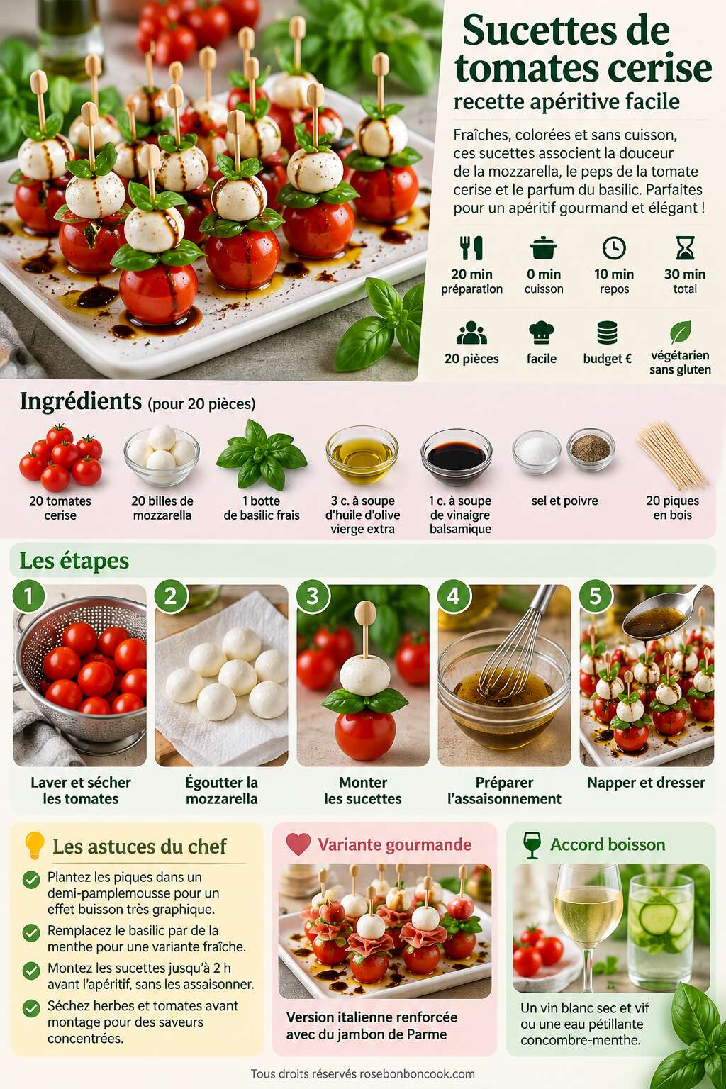 Fiche recette Sucettes de tomates cerise : recette apéritive facile Fiche recette Sucettes de tomates cerise : recette apéritive facile