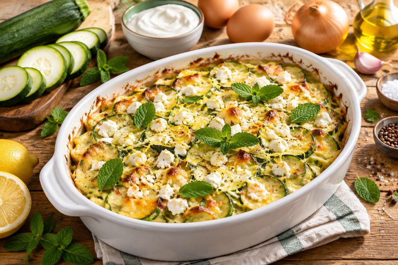 Gratin de courgettes à la feta : recette savoureuse et facile