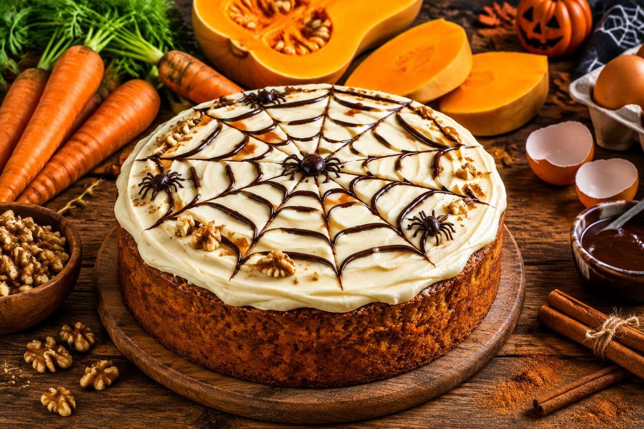 Gâteau de carotte et butternut pour Halloween