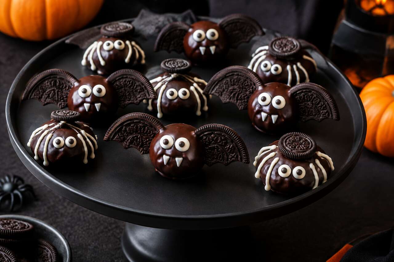 Truffes oreos chauve-souris et araignée pour halloween : recette facile et effrayante
