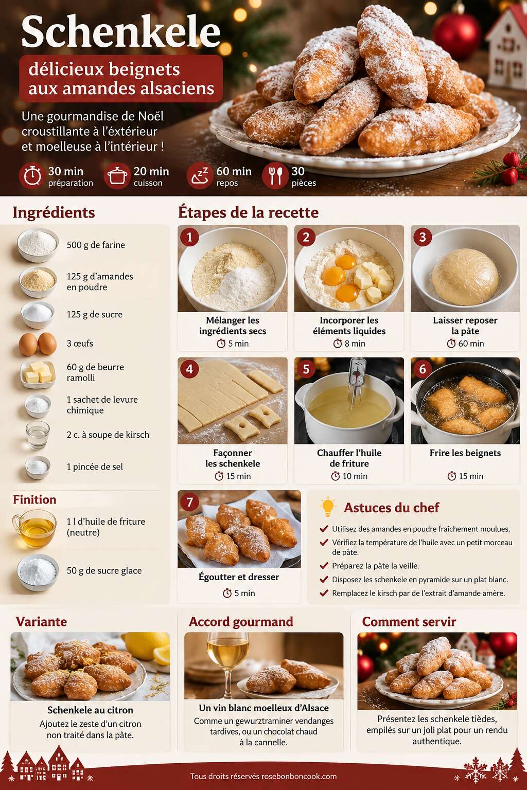Fiche recette Schenkele : délicieux beignets aux amandes alsaciens Fiche recette Schenkele : délicieux beignets aux amandes alsaciens