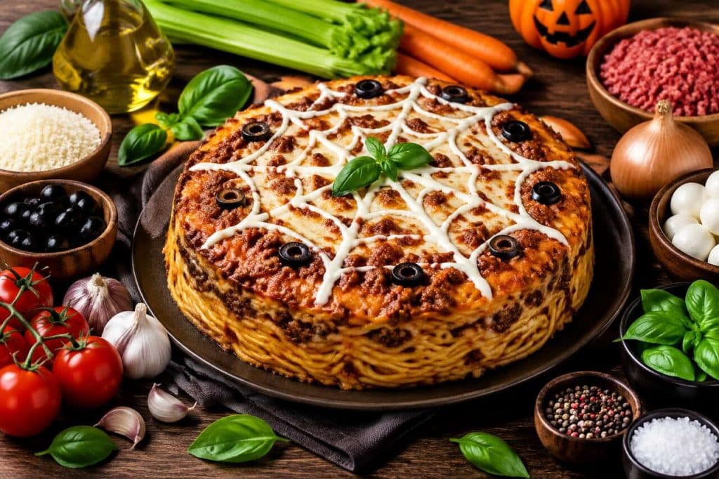 Gâteau de pâtes bolognaise spécial Halloween