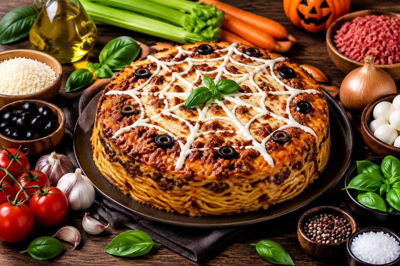Gâteau de pâtes bolognaise spécial Halloween