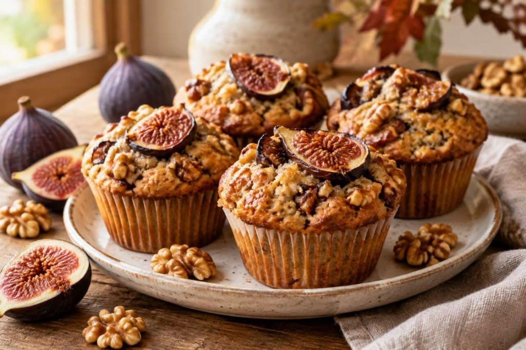Recette de muffins aux figues et aux noix