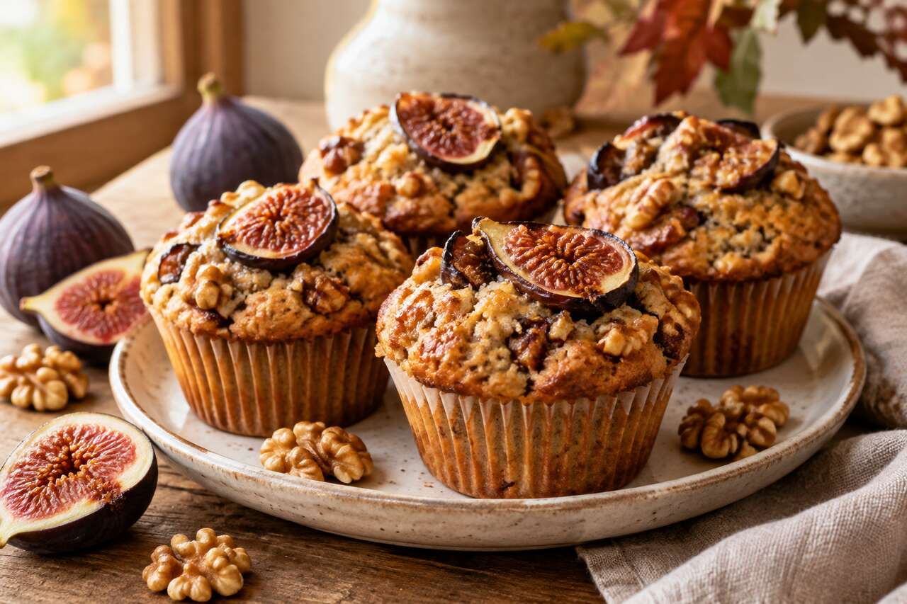 Recette de muffins aux figues et aux noix