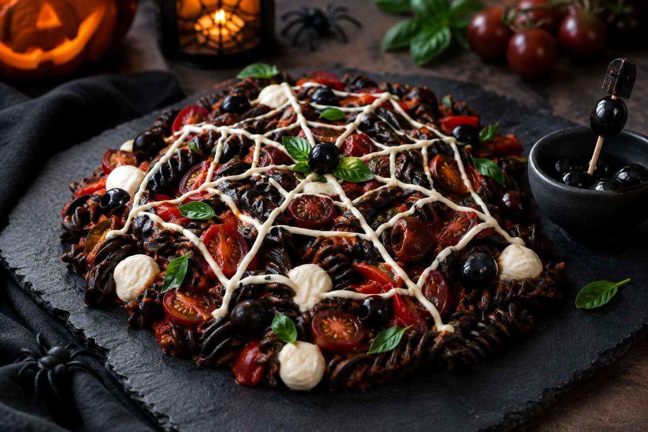 Salade de pâtes pour Halloween : recette effrayante et délicieuse