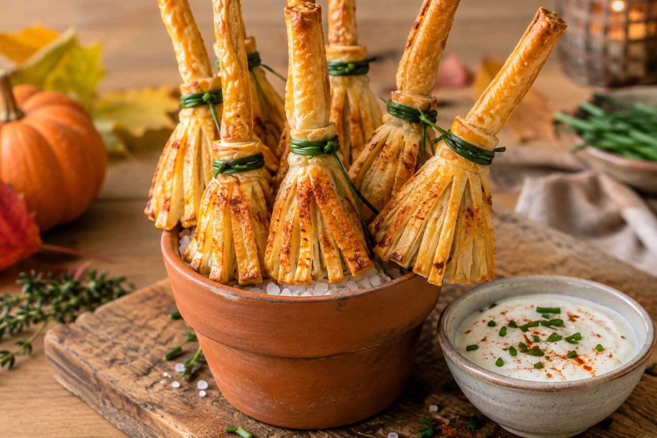 Recette de balais de sorcière au fromage pour Halloween