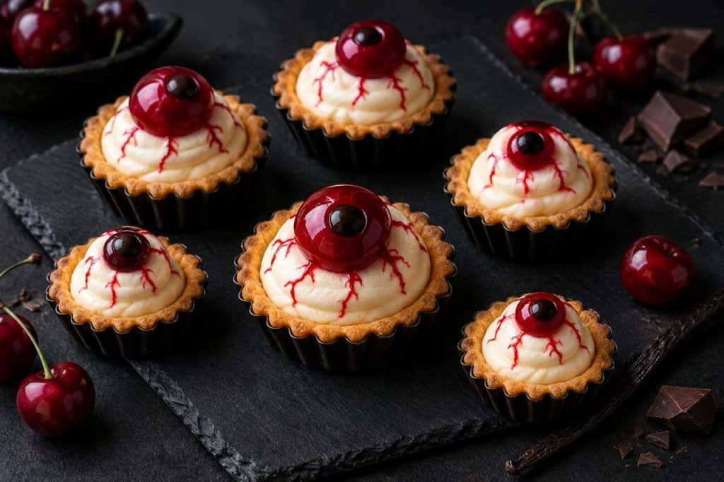 Recette de tartelettes cerise yeux pour Halloween