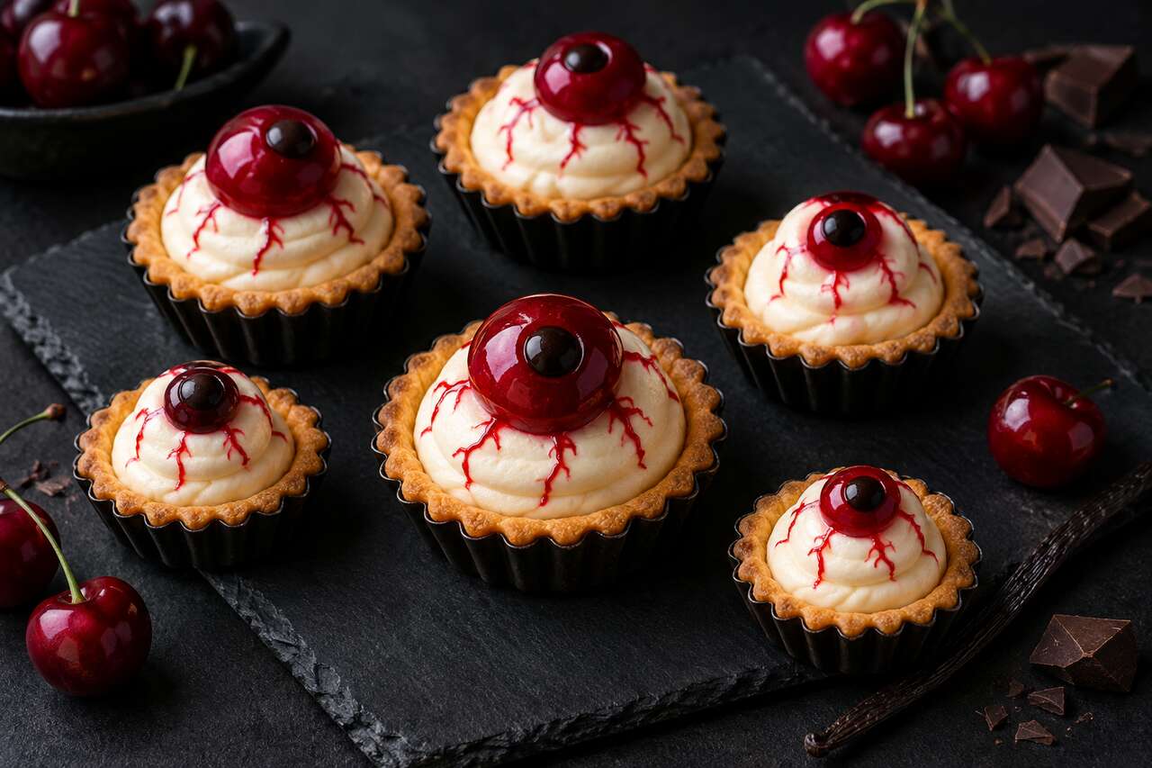 Recette de tartelettes cerise yeux pour Halloween