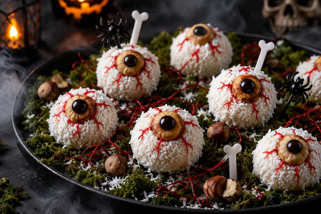 Raffaello maison : créer des yeux coco noisette effrayants pour Halloween